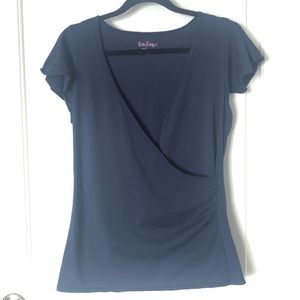 Navy blue Lilly Pulitzer wrap top